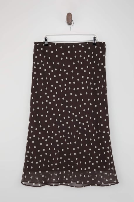 Trendyol Curve Dam Brun Prickig Maxi Sjöjungfru Plus size Kjolar - Image 2