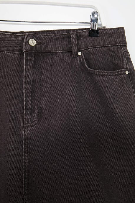 Trendyol Curve Dam Brun Enfärgad Maxi A-linje A-linje Plus size Kjolar - Image 3