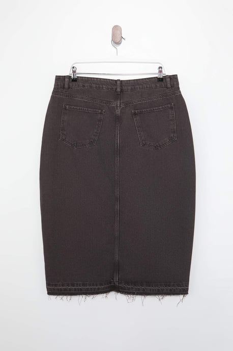 Trendyol Curve Dam Brun Enfärgad Maxi A-linje A-linje Plus size Kjolar - Image 4