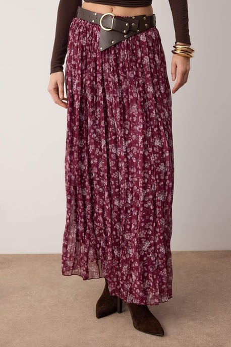 TRENDYOLMİLLA Dames Roze Bloemen Maxi Skater Rokken - Image 3