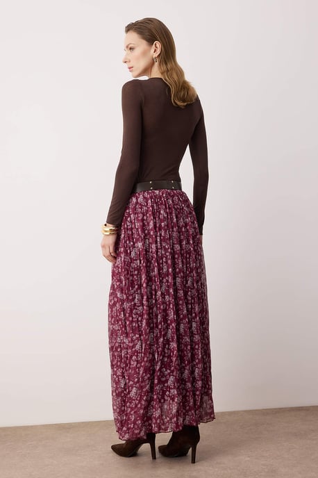 TRENDYOLMİLLA Dames Roze Bloemen Maxi Skater Rokken - Image 4