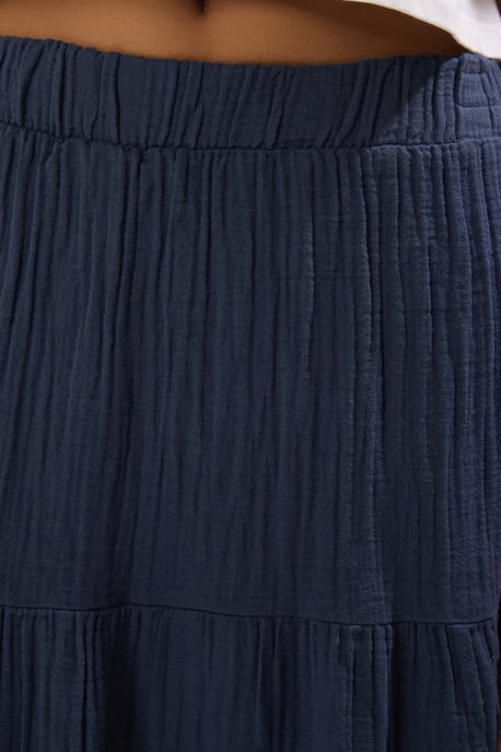 TRENDYOLMİLLA Dames Donkerblauw Effen Maxi Skater Rokken - Image 2