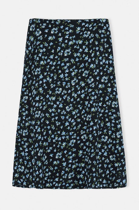 Trendyol Curve Dam Mörkblå Prickig Midi A-linje Plus size Kjolar - Image 2