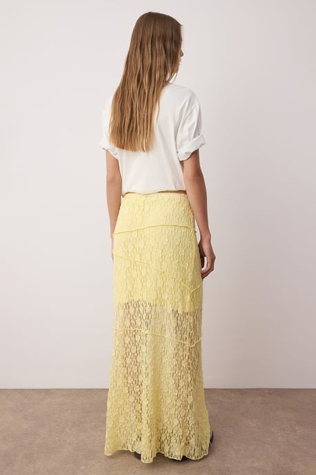 TRENDYOLMİLLA Women's Yellow Plain Maxi A-line A-line Skirts - Image 2