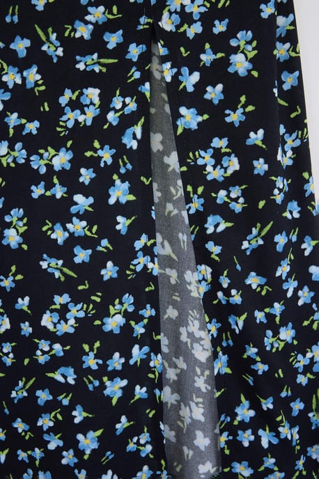 Trendyol Curve Dam Mörkblå Prickig Midi A-linje Plus size Kjolar - Image 4