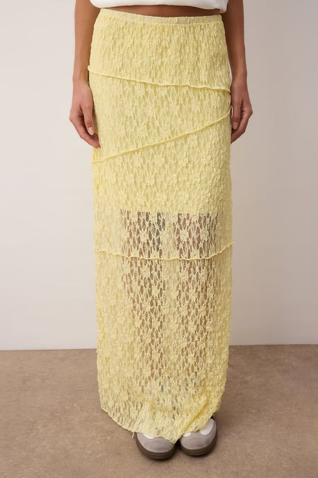 TRENDYOLMİLLA Women's Yellow Plain Maxi A-line A-line Skirts - Image 3