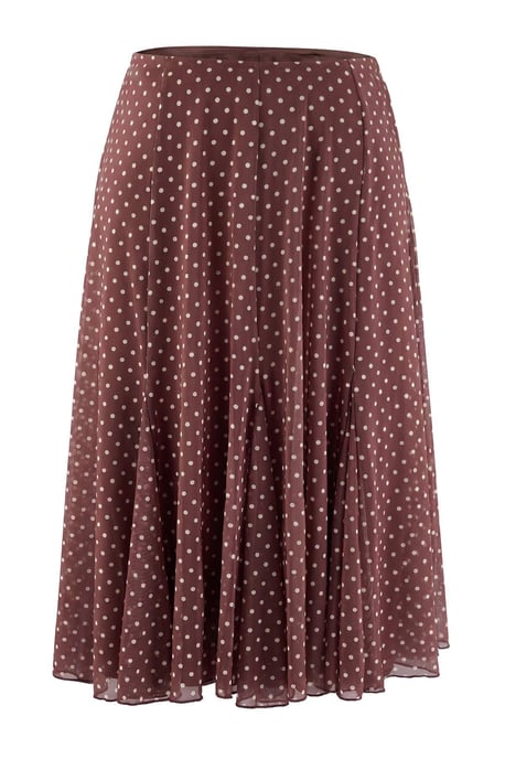 Trendyol Curve Dam Brun Prickig Midi Skater Plus size Kjolar - Image 3