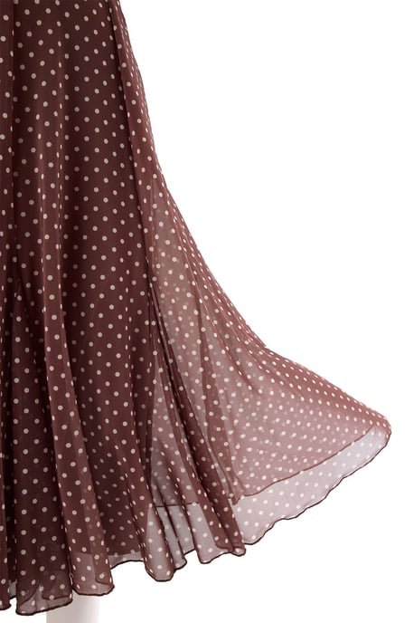 Trendyol Curve Dam Brun Prickig Midi Skater Plus size Kjolar - Image 4