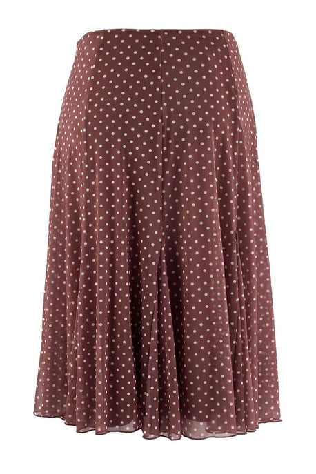 Trendyol Curve Dam Brun Prickig Midi Skater Plus size Kjolar - Image 5