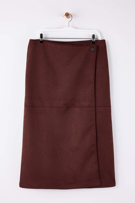 Trendyol Curve Dam Brun Enfärgad Midi Plus size Kjolar - Image 4