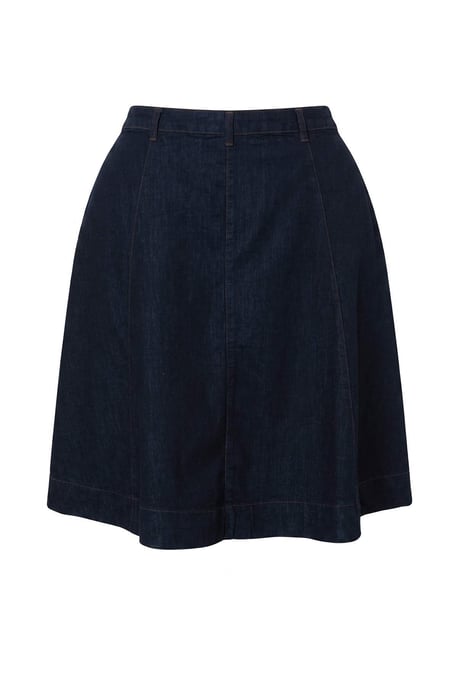 Trendyol Curve Dames Donkerblauw Effen Midi A-lijn Grote maten Rokken - Image 2