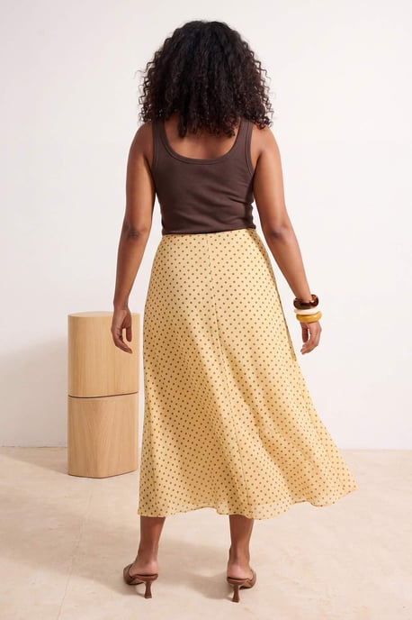 Trendyol Curve Dam Gul Djurmönster Midi A-linje Plus size Kjolar - Image 2