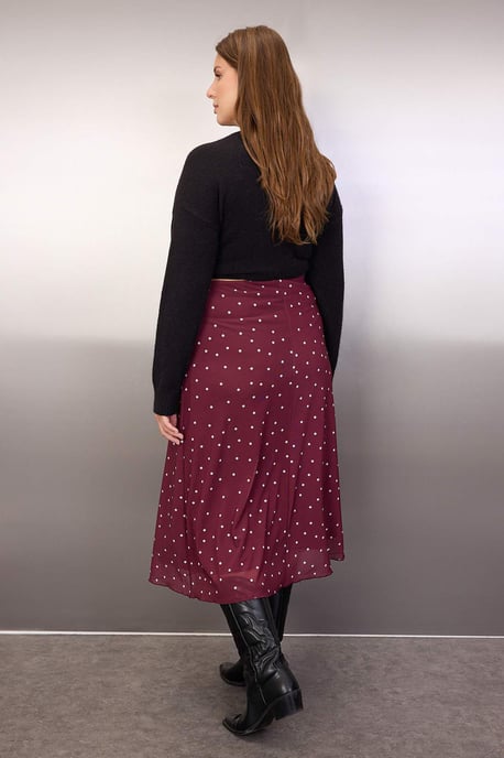 Trendyol Curve Dam Vinröd Djurmönster Midi A-linje Plus size Kjolar - Image 3