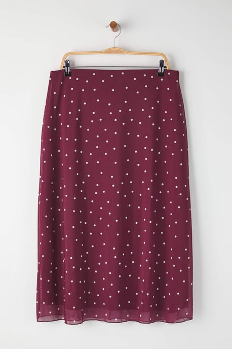 Trendyol Curve Dam Vinröd Djurmönster Midi A-linje Plus size Kjolar - Image 4