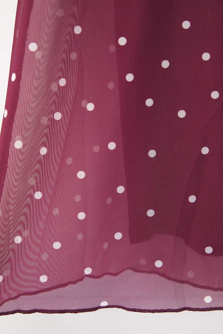Trendyol Curve Dam Vinröd Djurmönster Midi A-linje Plus size Kjolar - Image 5