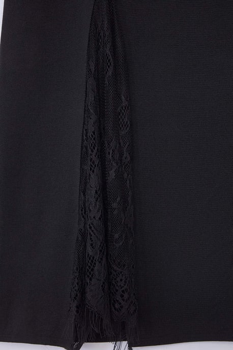 Trendyol Curve Dam Svart Enfärgad Midi Skater Plus size Kjolar - Image 3