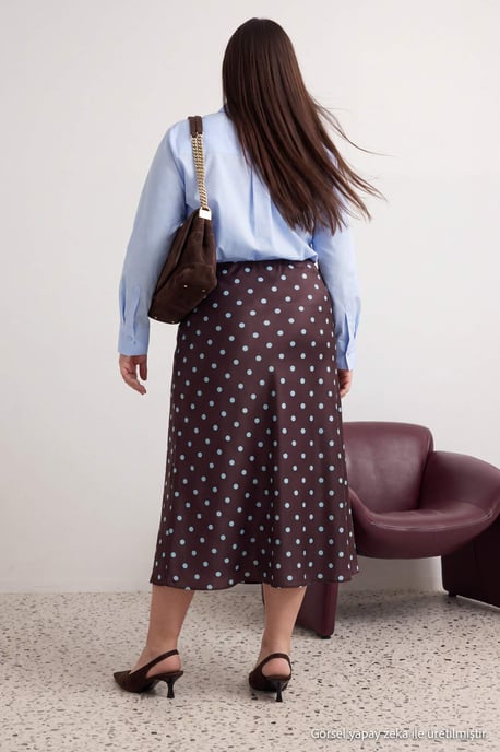 Trendyol Curve Dam Flerfärgad Enfärgad Midi Plus size Kjolar - Image 6