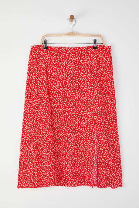 Trendyol Curve Dam Röd Djurmönster Midi A-linje A-linje Plus size Kjolar - Image 4