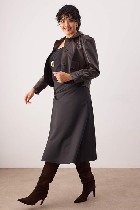 Trendyol Curve Dam Svart Enfärgad Midi Plus size Kjolar - Image 6
