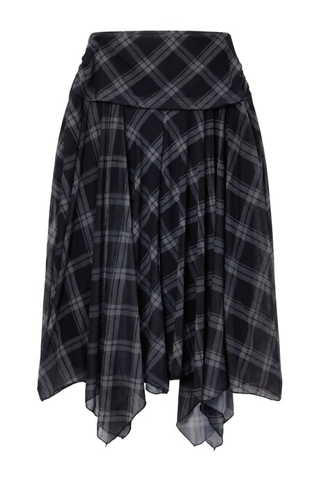 Trendyol Curve Dam Flerfärgad Rutig Midi Plus size Kjolar - Image 4