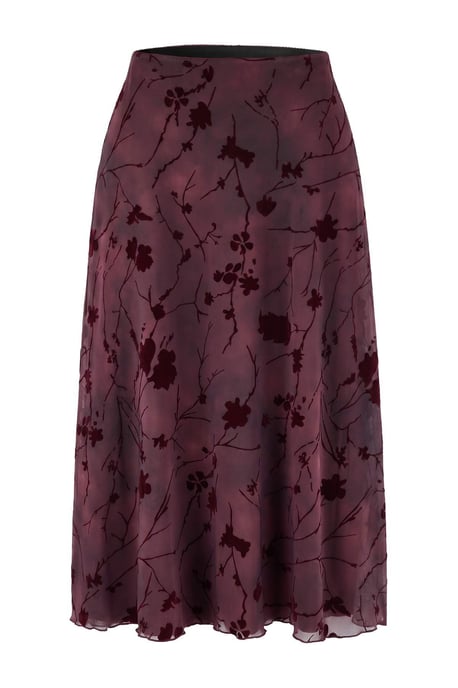 Trendyol Curve Dam Vinröd Blommig Midi Plus size Kjolar - Image 4
