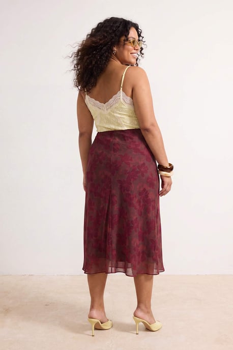 Trendyol Curve Dam Flerfärgad Djurmönster Midi A-linje Plus size Kjolar - Image 2
