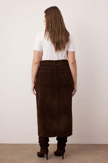 Trendyol Curve Dam Brun Enfärgad Midi Plus size Kjolar - Image 3