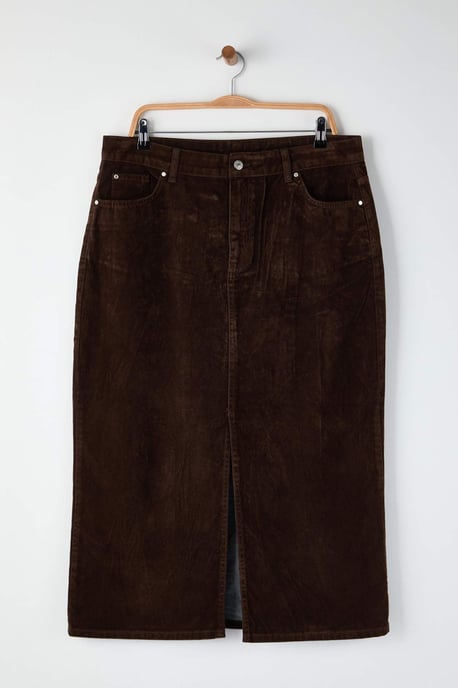 Trendyol Curve Dam Brun Enfärgad Midi Plus size Kjolar - Image 4