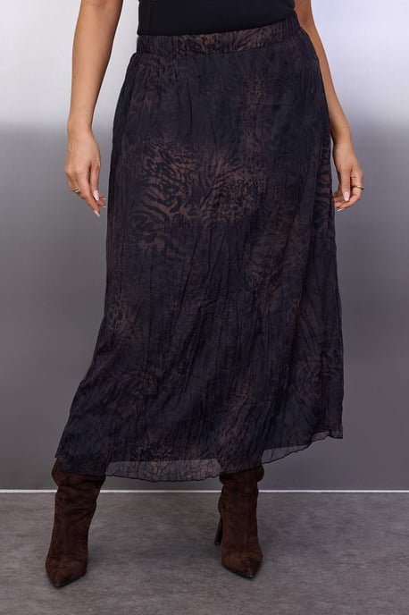 Trendyol Curve Dam Khaki Djurmönster Midi Plus size Kjolar - Image 2