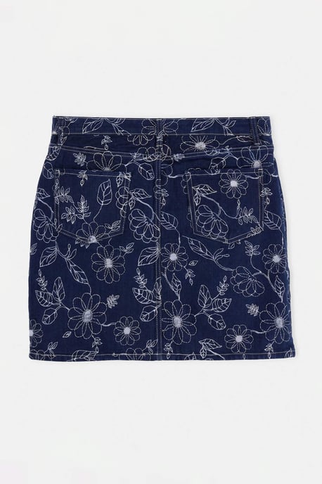 Trendyol Curve Dam Mörkblå Blommig Kort / Mini A-linje Plus size Kjolar - Image 5