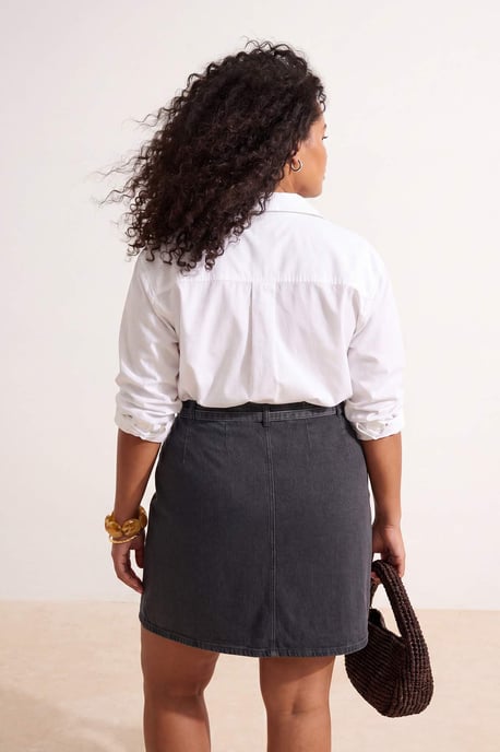 Trendyol Curve Dam Grå Enfärgad Kort / Mini A-linje Plus size Kjolar - Image 5