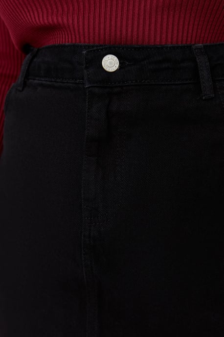 Trendyol Curve Dam Svart Enfärgad Kort / Mini A-linje A-linje Plus size Kjolar - Image 3
