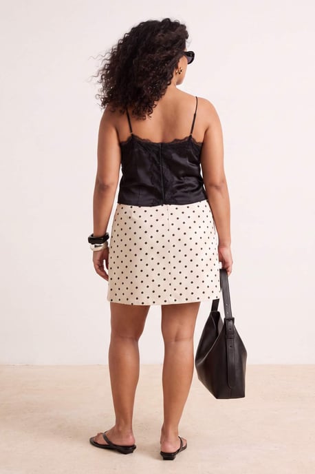 Trendyol Curve Dam Ecru Enfärgad Kort / Mini A-linje Plus size Kjolar - Image 5