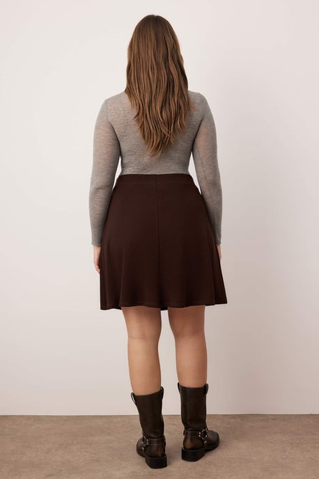Trendyol Curve Dam Brun Enfärgad Kort / Mini A-linje A-linje Plus size Kjolar - Image 3