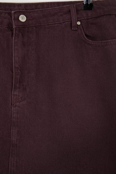 Trendyol Curve Dam Vinröd Enfärgad Kort / Mini A-linje A-linje Plus size Kjolar - Image 3
