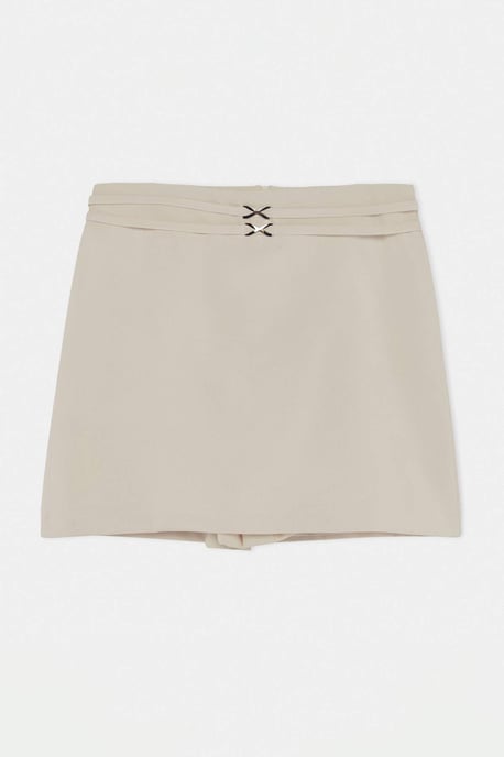 Trendyol Curve Dam Ecru Enfärgad Kort / Mini A-linje Plus size Kjolar - Image 3