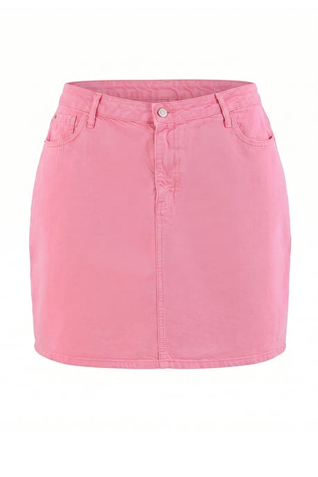 Trendyol Curve Dam Rosa Enfärgad Kort / Mini A-linje A-linje Plus size Kjolar - Image 3