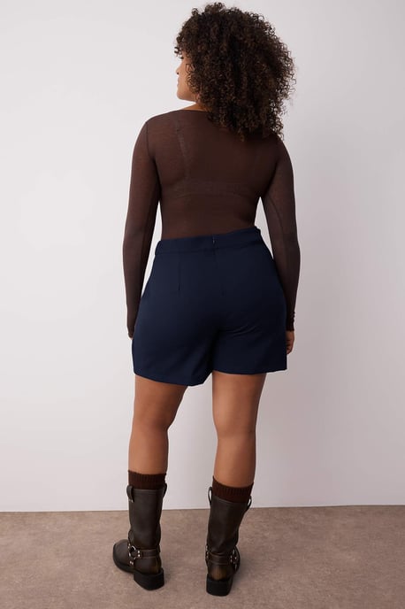 Trendyol Curve Dam Mörkblå Enfärgad Kort / Mini Penn kjol Plus size Kjolar - Image 3