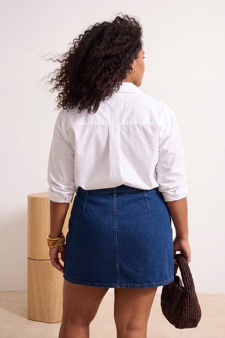 Trendyol Curve Dam Blå Enfärgad Kort / Mini A-linje Plus size Kjolar - Image 2