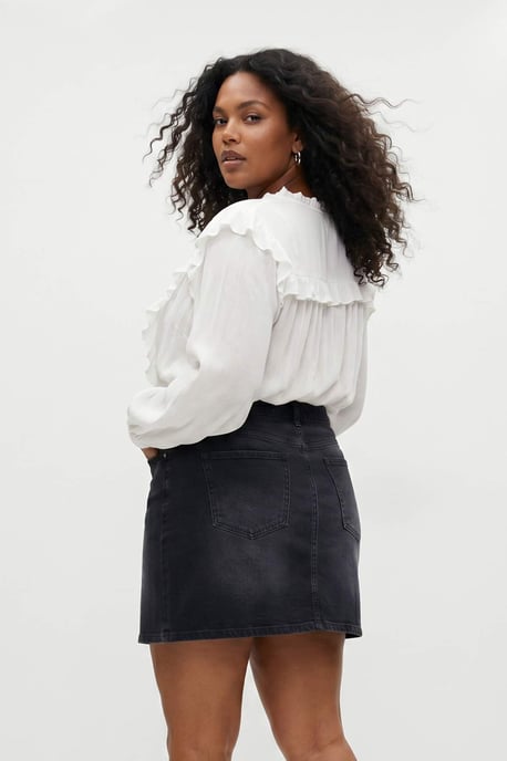 Trendyol Curve Dam Grå Enfärgad Kort / Mini A-linje Plus size Kjolar - Image 2