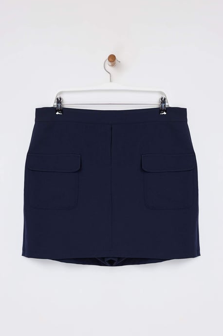 Trendyol Curve Dam Mörkblå Enfärgad Kort / Mini Penn kjol Plus size Kjolar - Image 4