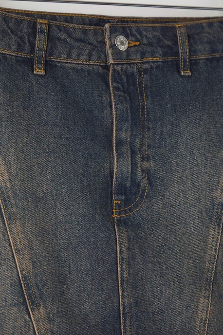 Trendyol Curve Dam Mörkblå Enfärgad Kort / Mini Basic Penn kjol Plus size Kjolar - Image 5
