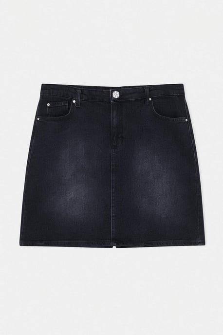 Trendyol Curve Dam Grå Enfärgad Kort / Mini A-linje Plus size Kjolar - Image 3