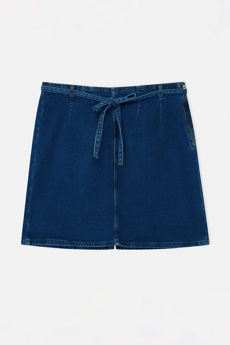 Trendyol Curve Dam Blå Enfärgad Kort / Mini A-linje Plus size Kjolar - Image 3
