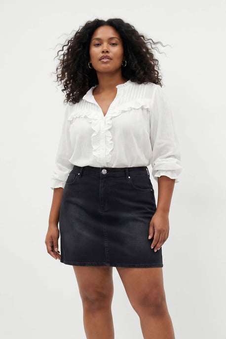 Trendyol Curve Dam Grå Enfärgad Kort / Mini A-linje Plus size Kjolar - Image 6