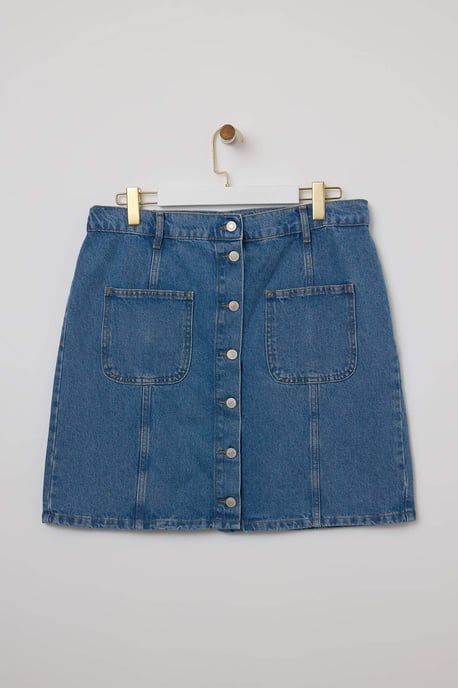 Trendyol Curve Dam Blå Enfärgad Kort / Mini A-linje Plus size Kjolar - Image 4