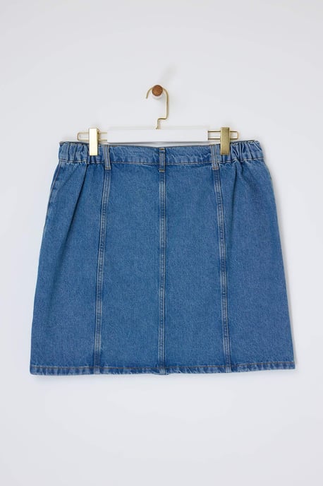 Trendyol Curve Dam Blå Enfärgad Kort / Mini A-linje Plus size Kjolar - Image 5