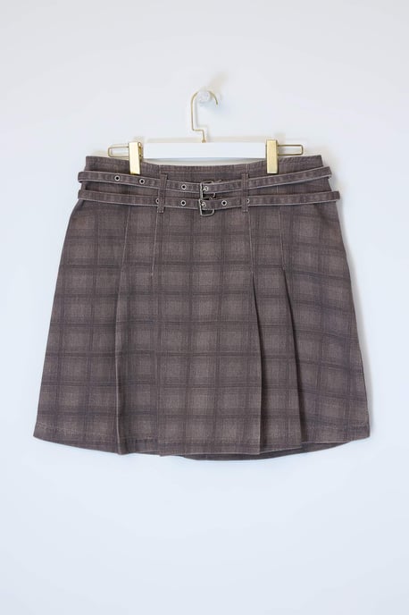 Trendyol Curve Dam Brun Rutig Kort / Mini A-linje Plus size Kjolar - Image 4