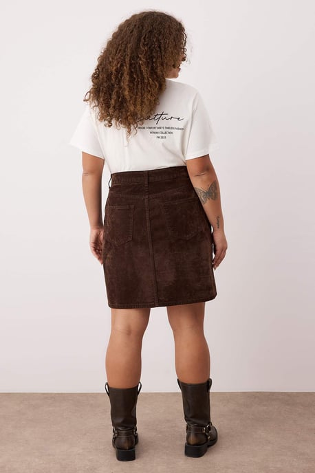 Trendyol Curve Dam Brun Enfärgad Kort / Mini A-linje A-linje Plus size Kjolar - Image 3