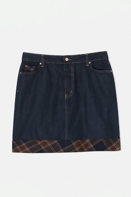 Trendyol Curve Dam Mörkblå Enfärgad Kort / Mini A-linje Plus size Kjolar - Image 3
